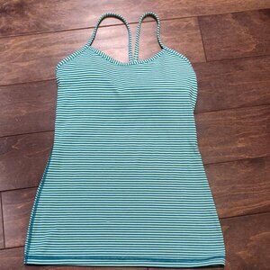 Lululemon Racer Back Top In Mint green Stripes SIZE 6